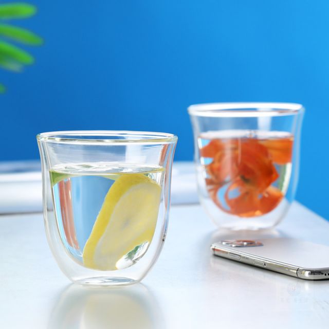 Manufacture Custom Coffee Tea With High Borosilicate Handle Heat Resistant Double Wall Glass Cup