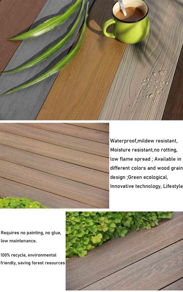 Wood-Plastic Composite Flooring for UV Proof Water Proof Decking Boards in Silver Grey