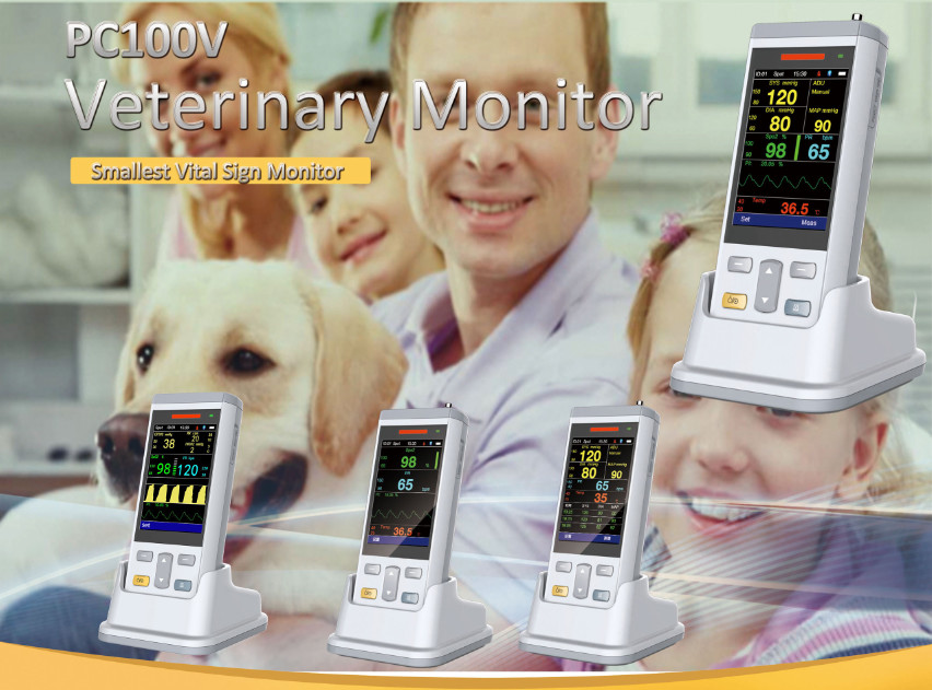 CE ISO Handheld SPO2 Pulse Oximeter 3.5 Inch TFT Veterinary Medical Equipment