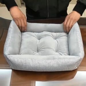 Rectangle Polyester Removable XL Dog Bed Plush Pet Beds
