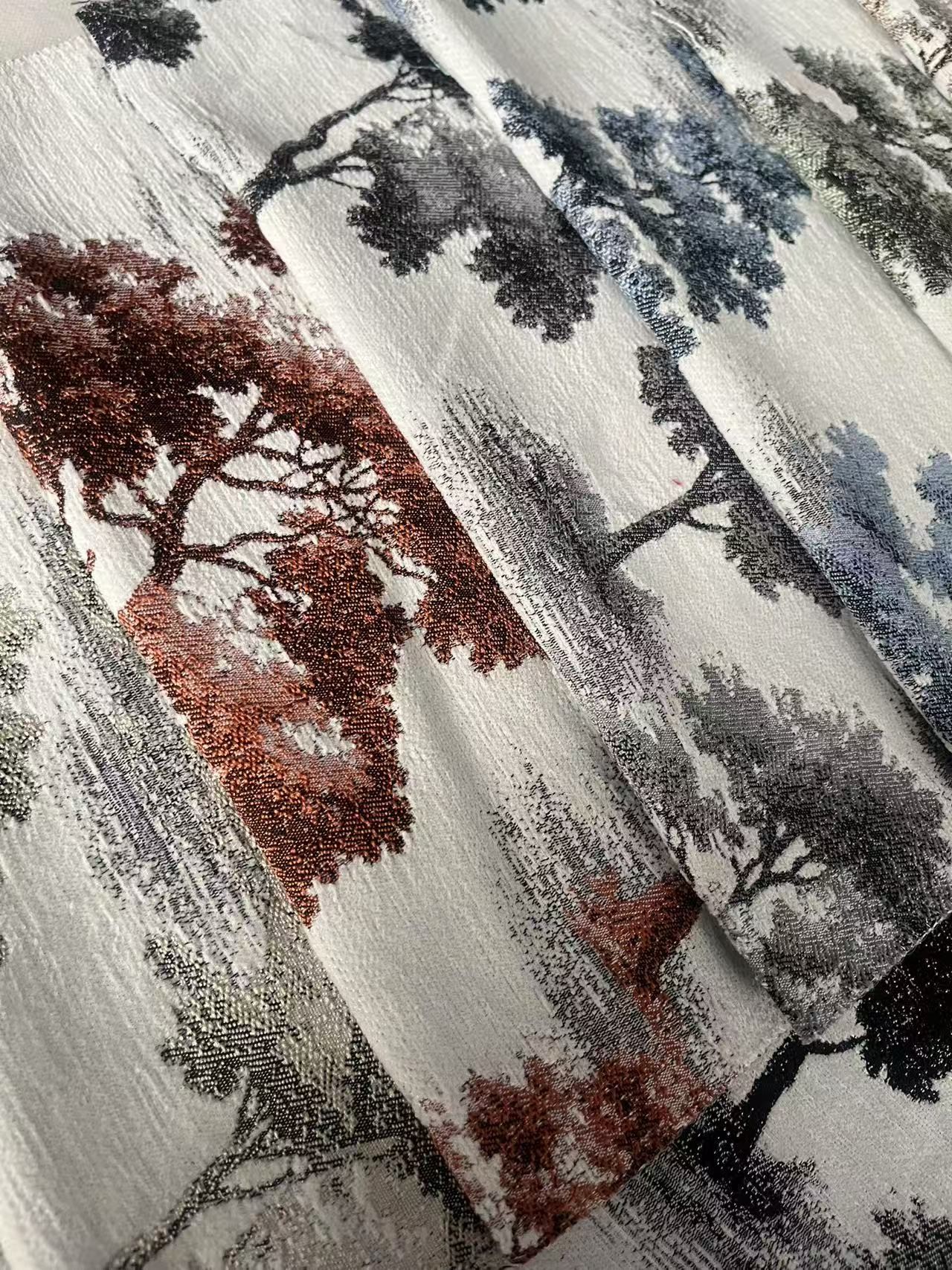 Tear Resistant Stripe Style Jacquard Upholstery Fabric Chenille Curtain Fabric