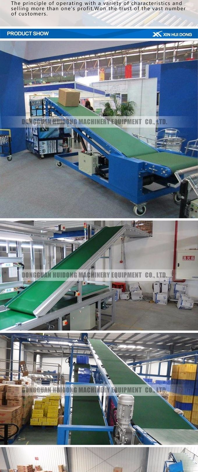 Heavy Duty Assembly Line Roller Conveyors Carbon Steel Grain Belt Conveyor