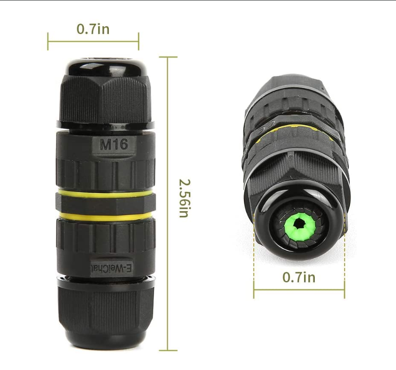 EW-M16 IP68 Waterproof Cable Connector Male Push Pull / Screw Fixed For Automotive