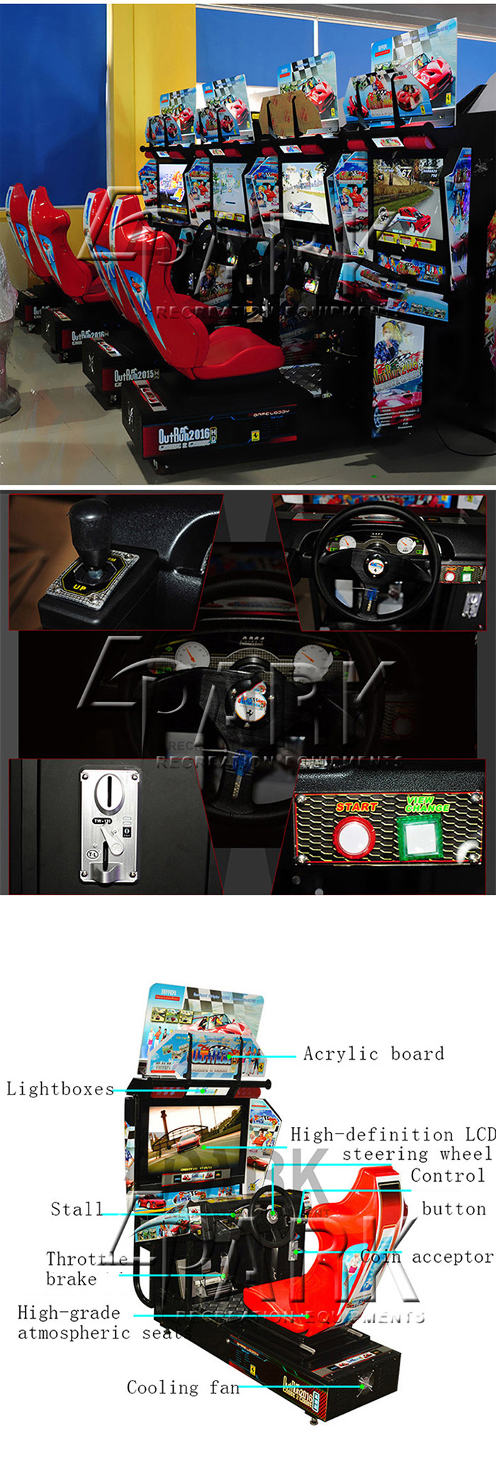 Arcade Driving Video Game Machine With 32" Hd LCD Display CE Certificate
