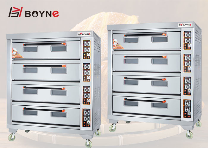Stainless Steel Deck Oven Four Deck Twelve Tray Large Capacity