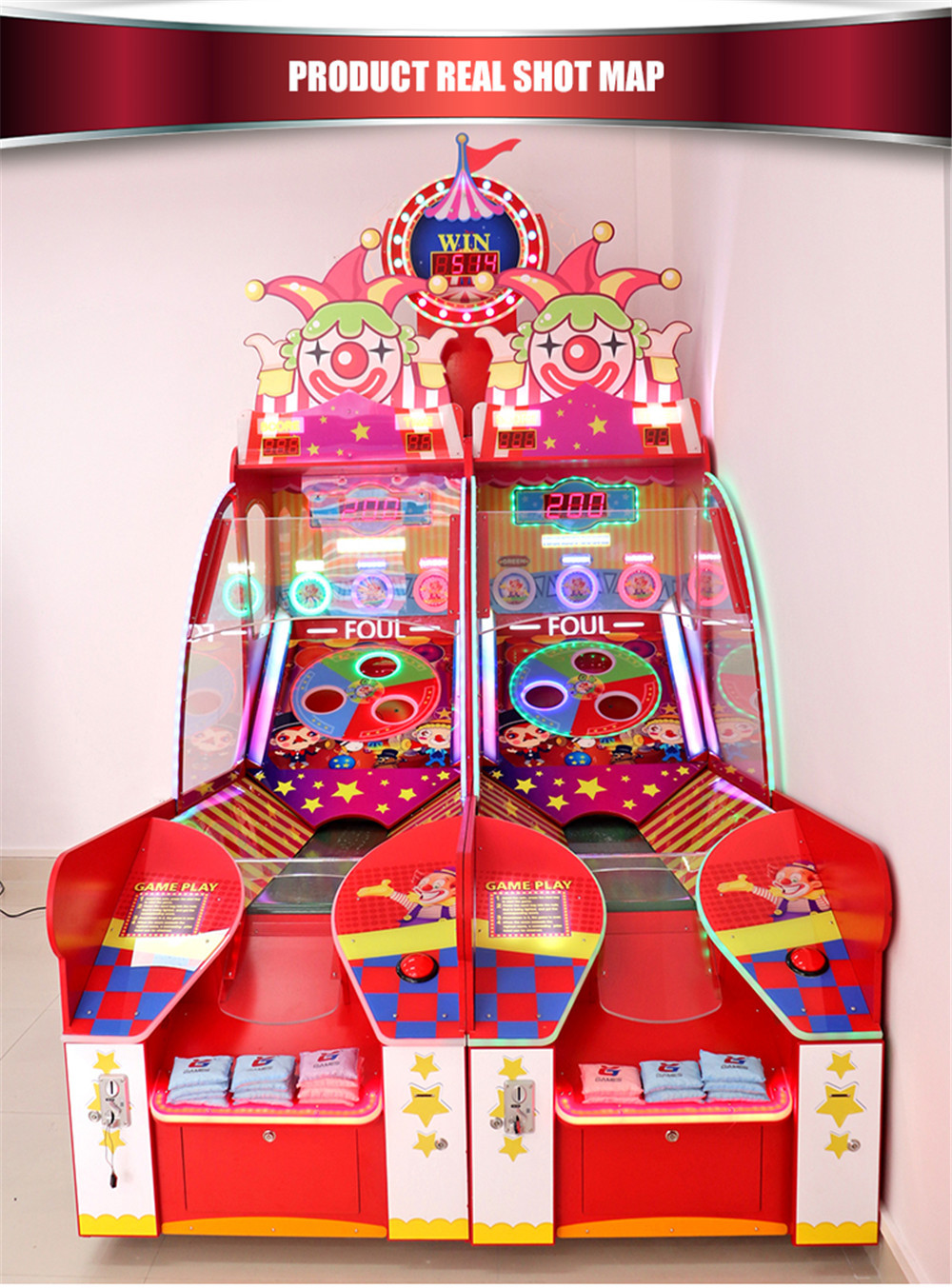 Fun Sandbag indoor Arcade game Ticket Redemption Game Machine For Amusement Park