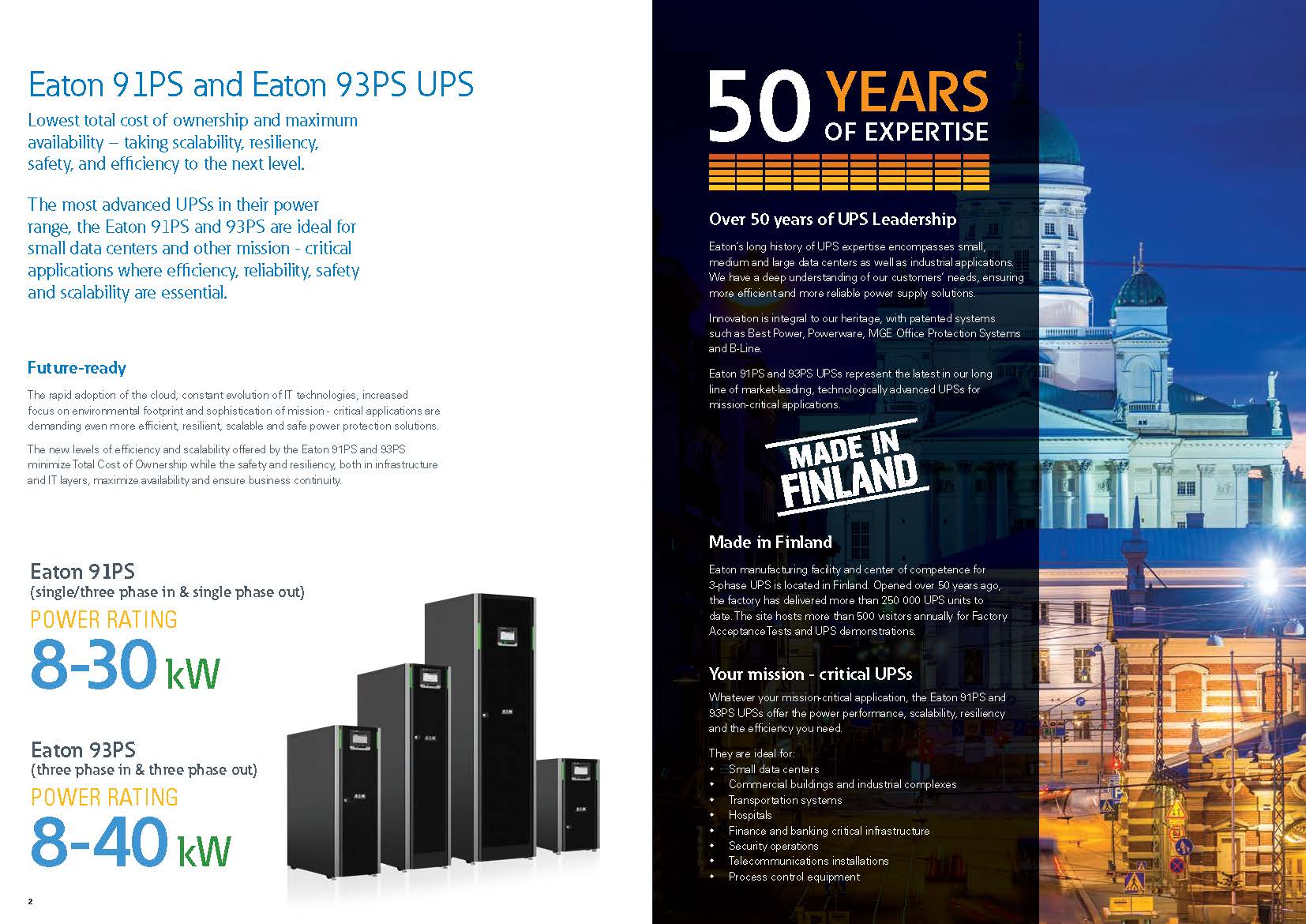 160kVA 3-Phase 10kVA Eaton 93PS Series UPS Power Supply System for Telecommunications