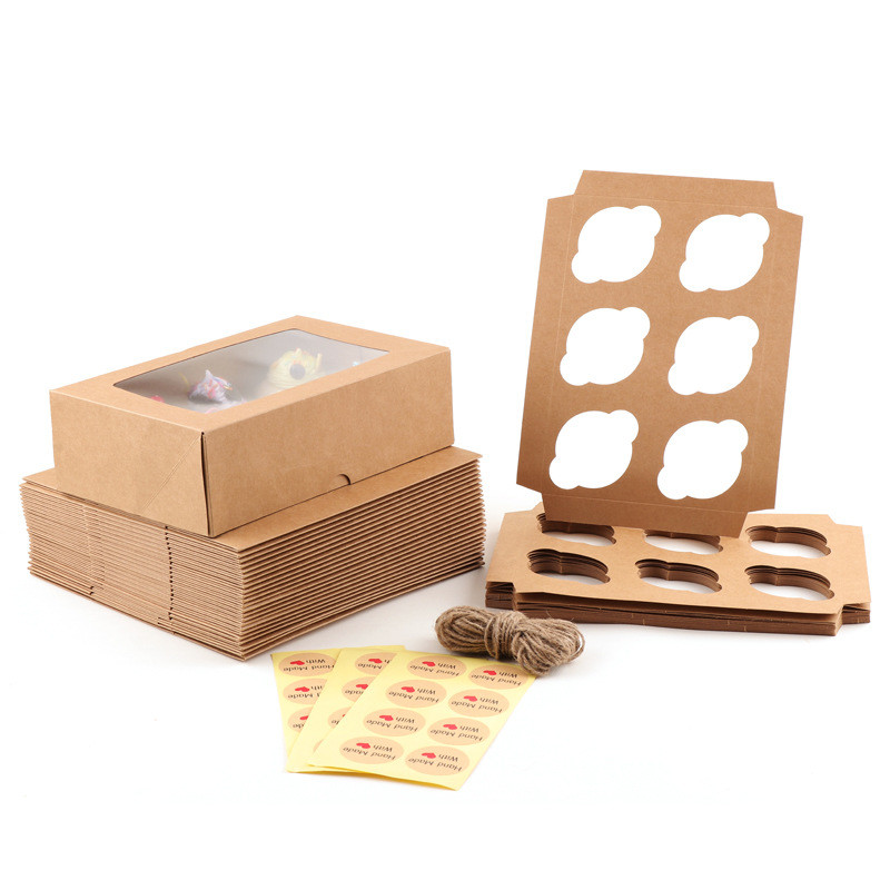 Eco Friendly Kraft Paper Fold Food Packaging Boxes for Bakery Boxes Cookie Box Designs