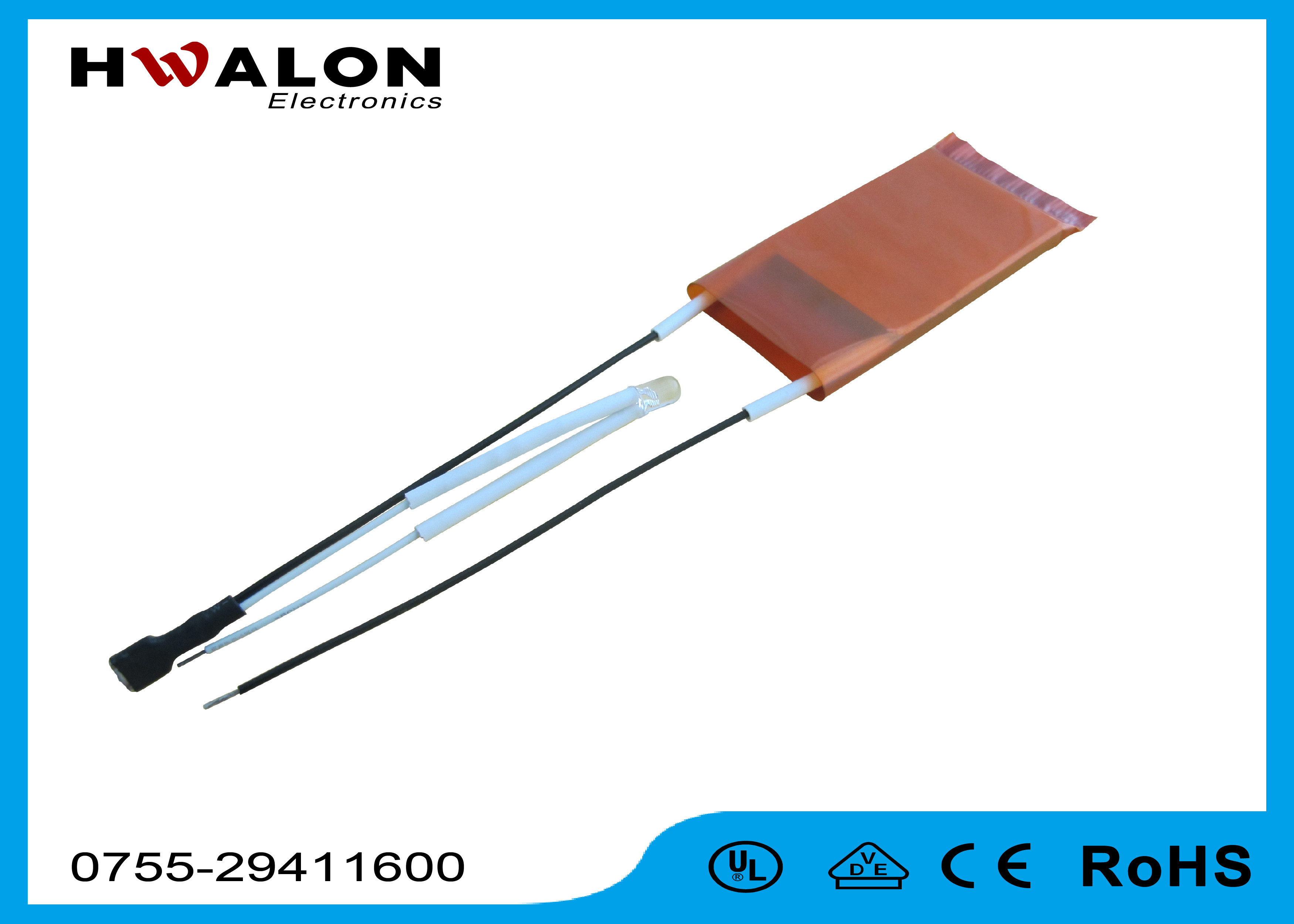 Wax PTC Heating Element 1 - 5000ohms Ceramic Heating Element With Insulation Film