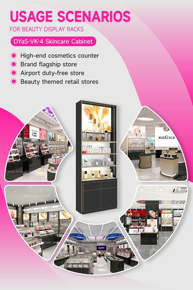 DYaS-VK-4 Skincare Display Cabinet with Soft Film Light Box and Embedded LED Strips