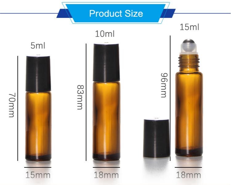Clear Mini Rollerball Bottles Refillable Roll On Bottle 10Ml