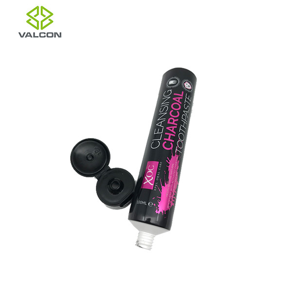 Offset Printing Toothpaste Packaging Tube Black Flip Cap Shiny Flip Top Cap