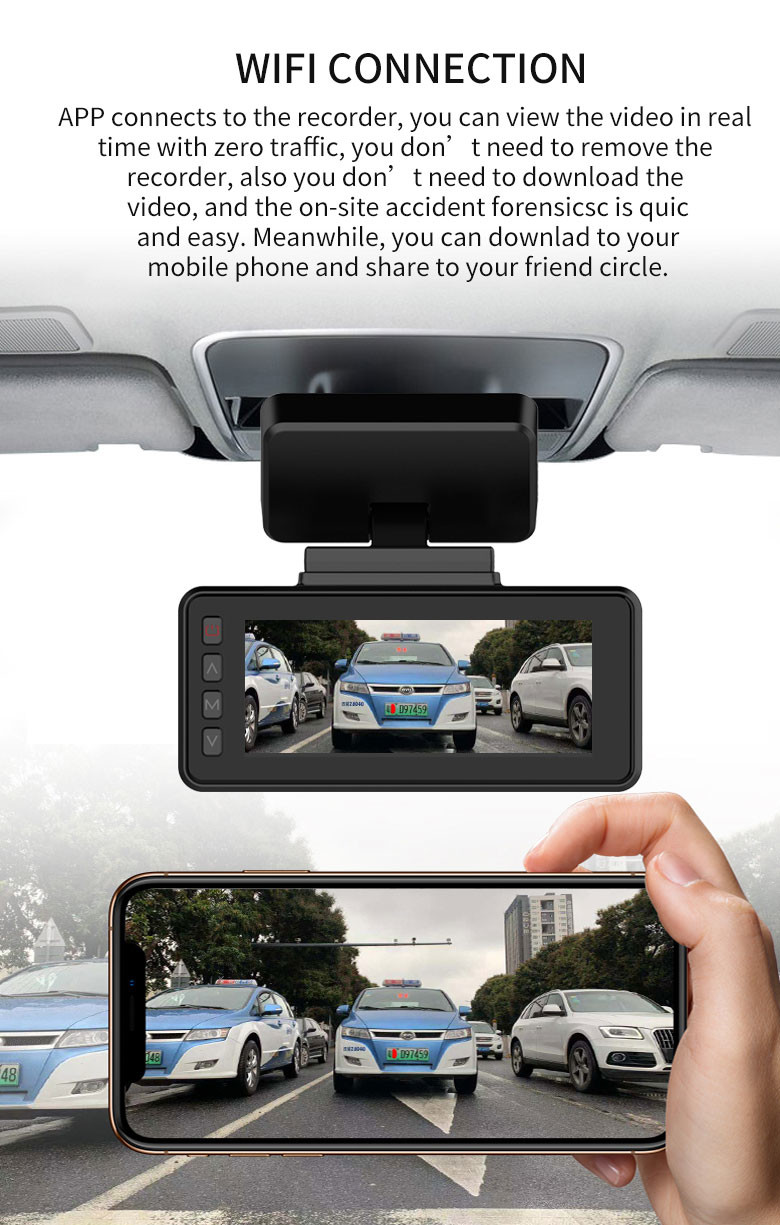 3 Channel 4K Dash Camera 64gb Wifi Night Vision Car Camera Recorder