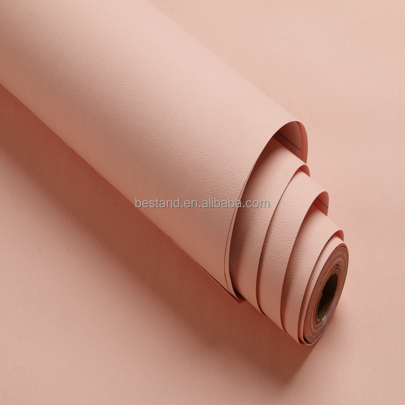 Solid Color Vinyl Paper Beautiful Plain Color Modern Korean Decorative Wallpaper for Apartment
