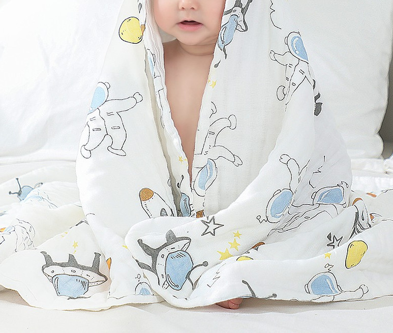 Three Layers Super Soft Gauze Fabric 170gsm Clothing Infant Swaddle Wrap