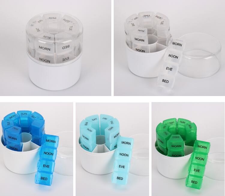 Portable Creative style foldable travel plastic cup with pill case, Random color creative travel cup with pill case for