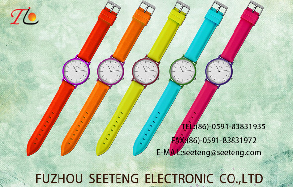 wholesale customization Pu watch alloy case quartz watch fashion watch Colorful leather band Shining diamond ladywatch