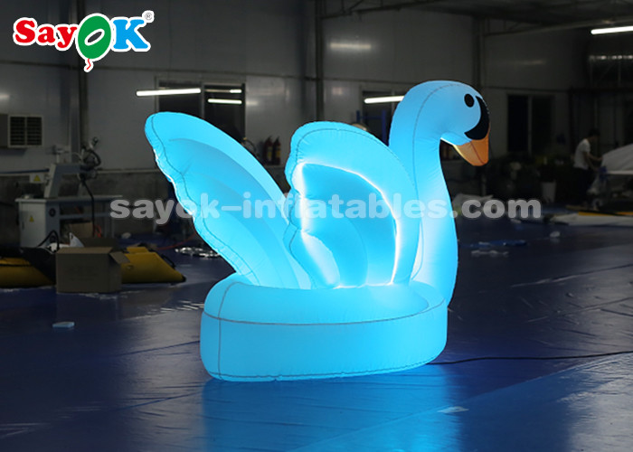 Blue Inflatable Swan Model With Shoulder Strap To Carry For Stage Procession