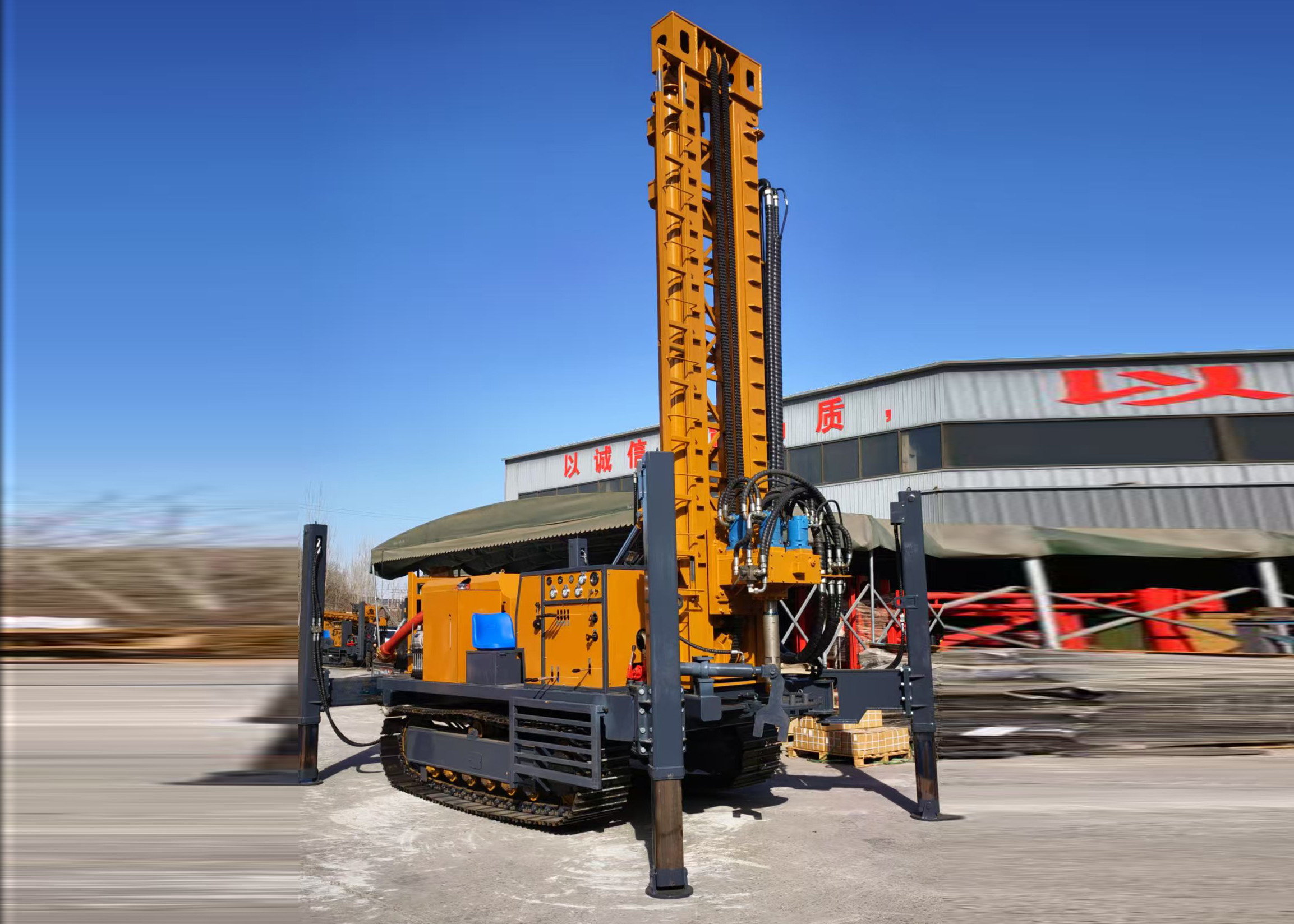 Pneumatic ST1000 type water well drilling rig with fast drilling speed