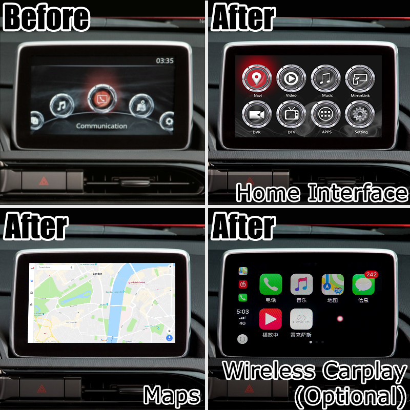 FIAT 124 Android Auto Carplay Box Mazda MX-5 MX5 Knob Control Video Interface