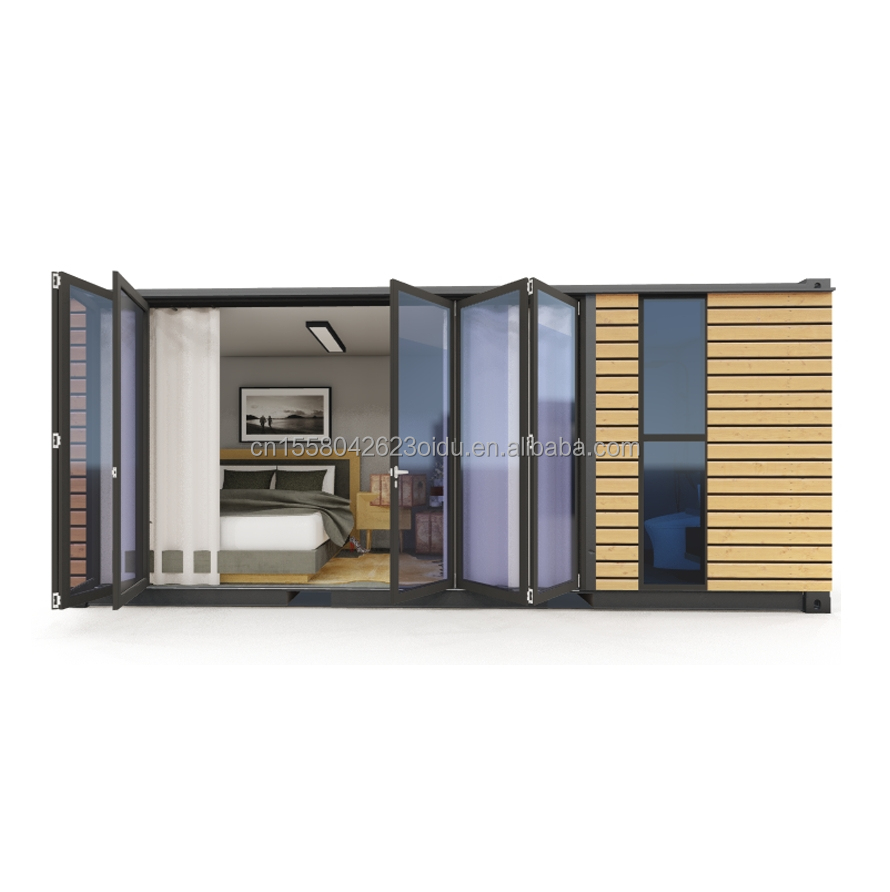 Customized Color Wooden Homes for Family Made of Steel Sandwich Panel and Galvanized Steel Square Tubes