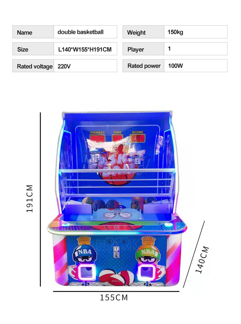 Basketball Shooting Arcade Ticket Game Machine Wooden Metal Material