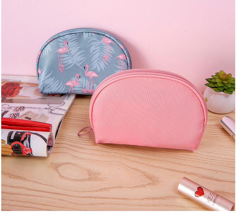 Small Nylon Travel Flamingo Toiletries Cosmetic Bag