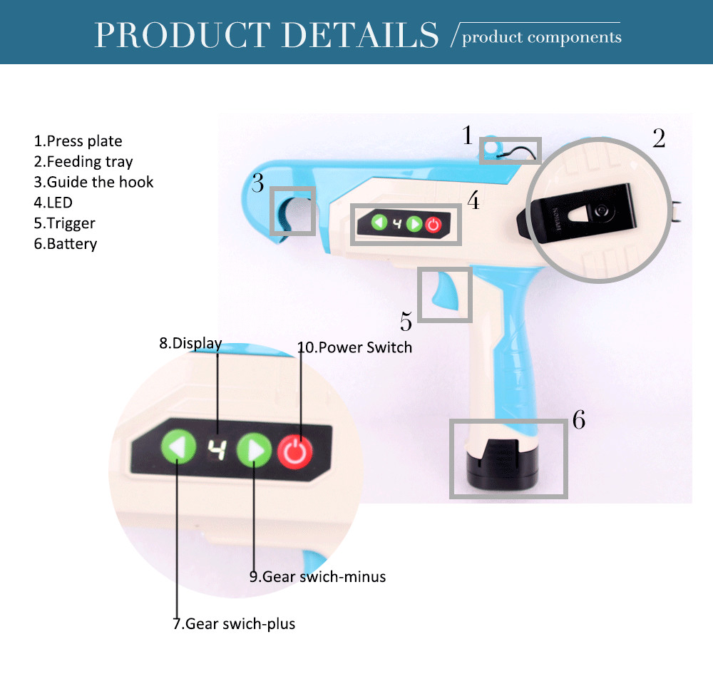 Swansoft 25mm WS-B11 Electric Tying Machine/Binder for Green Leafy Vegetables Vineyard