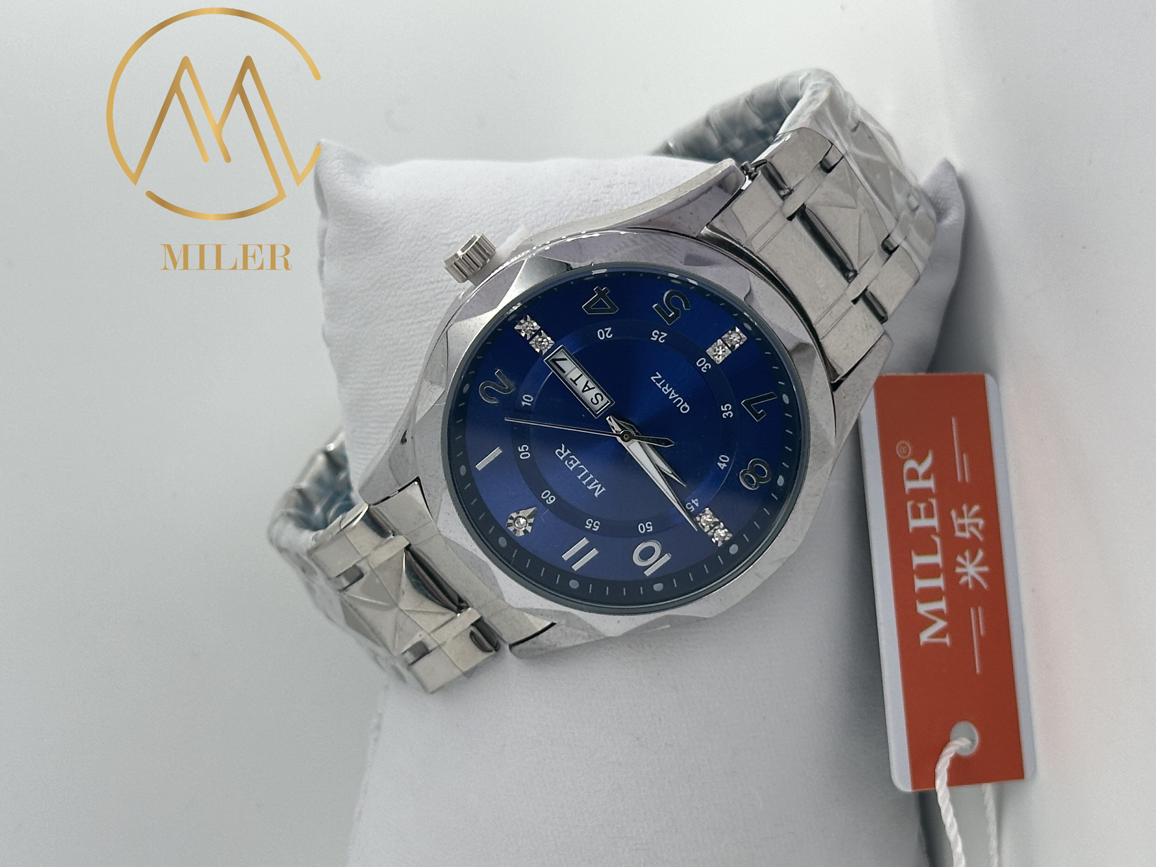 Original Quartz Waterproof Wristwatch Dual Calendar Function Watch