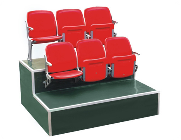 Indoor Fabric Cushioned Tip Up Stadium Seats 2rows Foldable Bleacher Seats