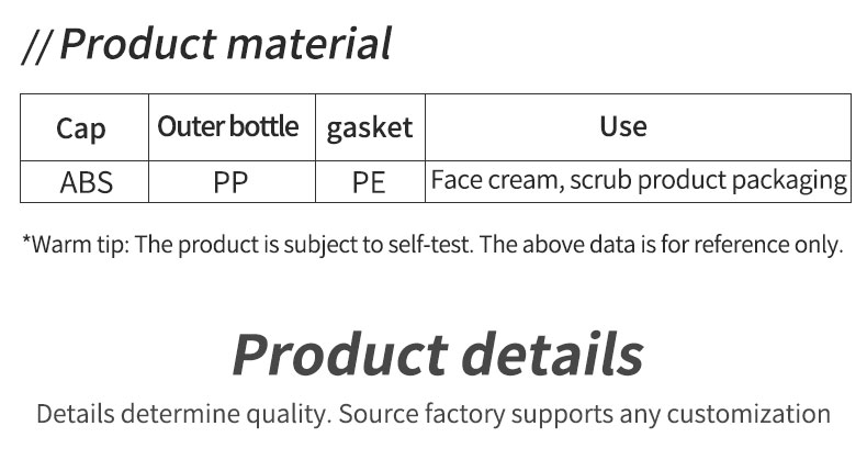 Silk Screen Printing 80-200g Large Container Scrub Cream Body Butter Cream Environment-Friendly Double Wall Jar Plastic Wide Jars