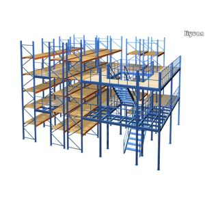 Powder Coated Mezzanine Racking System Multi - Level Steel Structure Shelves