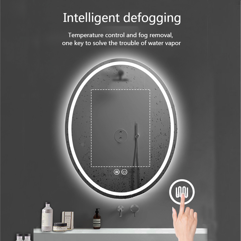 Modern Design Vanity Oval Large Round Bathroom Backlit Smart Led Light Up Bath Mirror For Bathroom