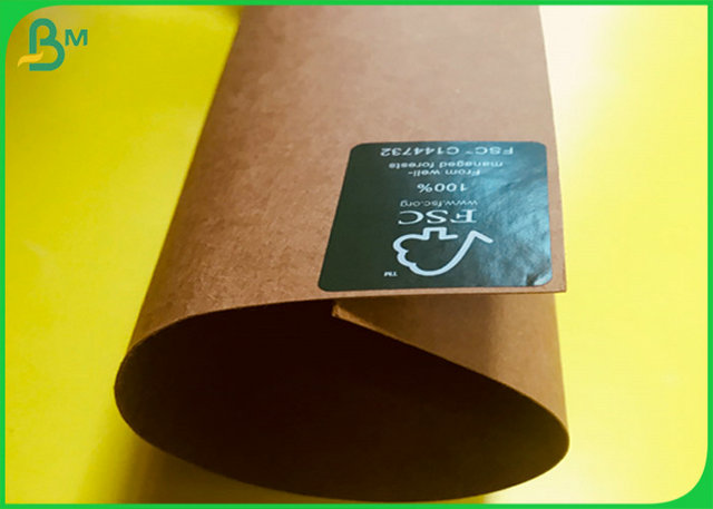 Food Grade Brown Kraft Paper Roll 125GSM - 400GSM Thickness Size Customized
