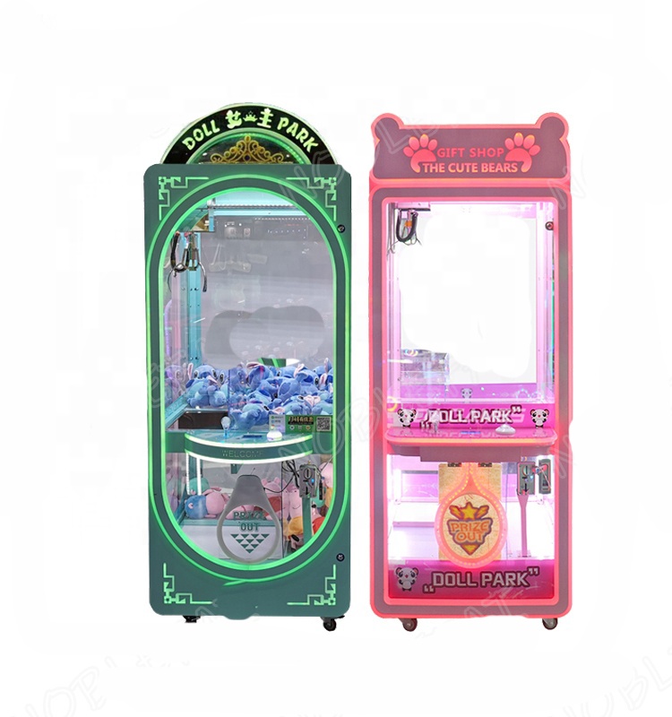 Crazy Toy 2 Gifts Catch Dolls Machine Claw Crane Plush Toy Doll Claw Toy Arcade Games Machine
