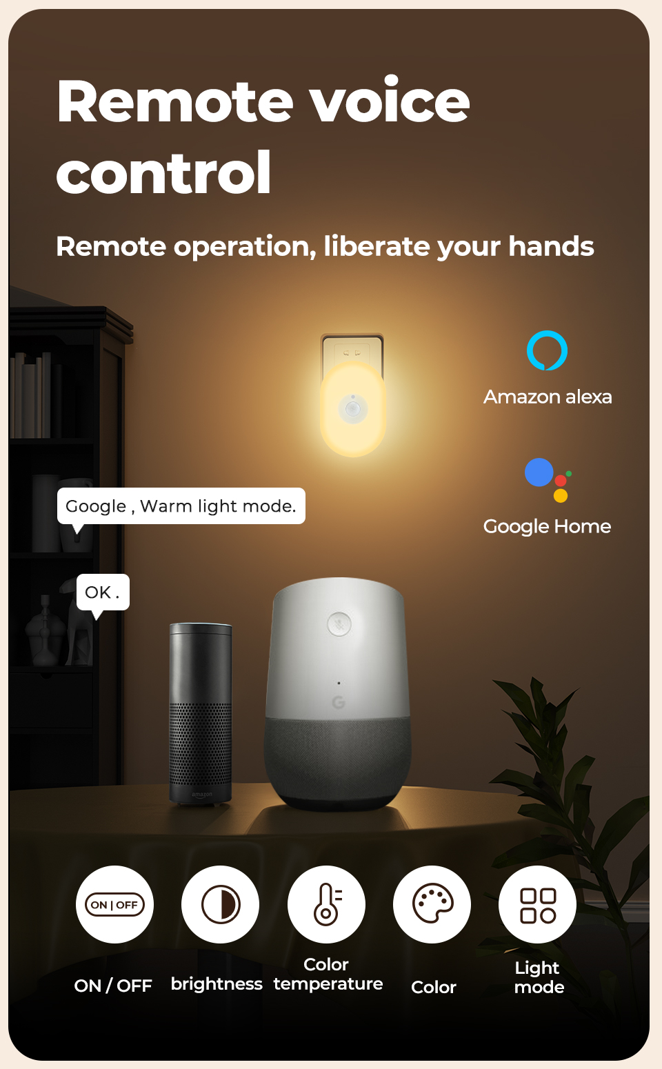 Oval Tuya Pir Sensor Night Light Bathroom Motion Sensor Night Light