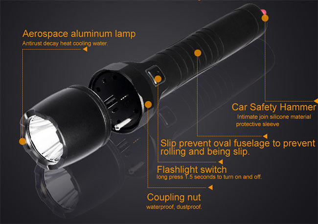 Lithium Ion Emergency Rechargeable LED Flashlight With Mobile Power 35h Runtime