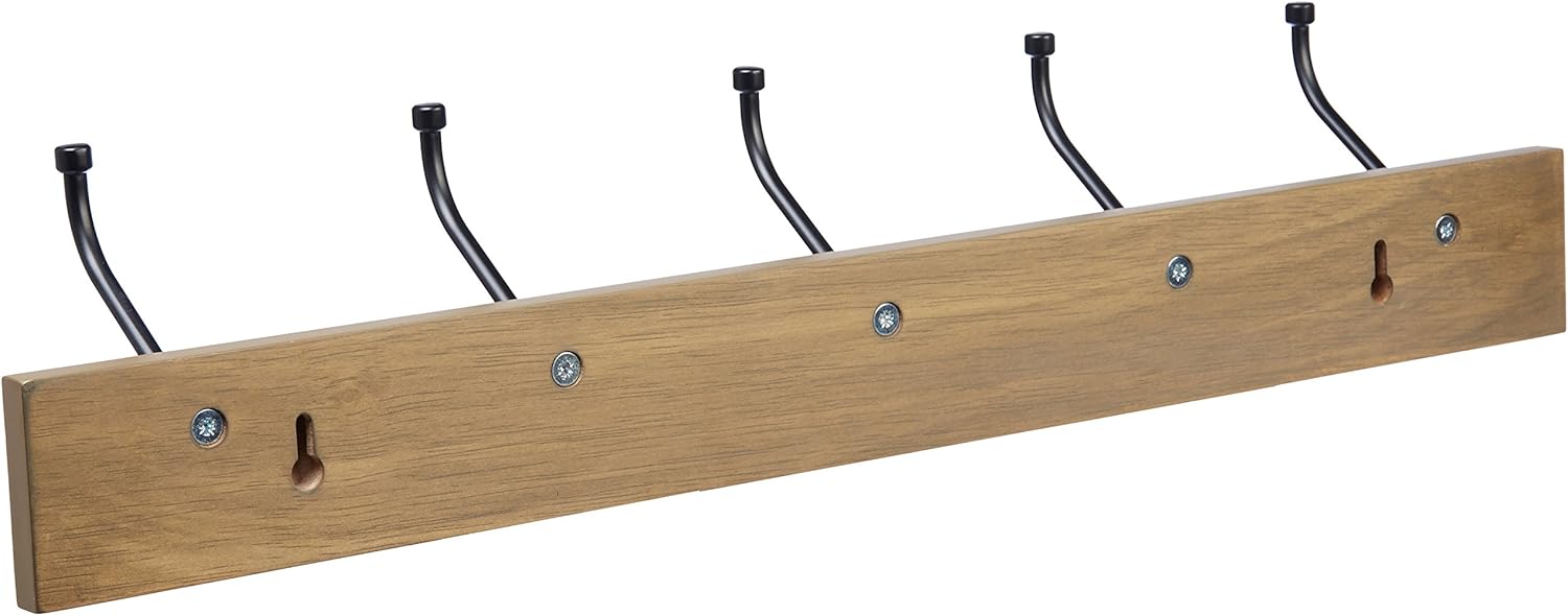 Rectangular Wooden Wall-Mounted Farmhouse Coat Rack