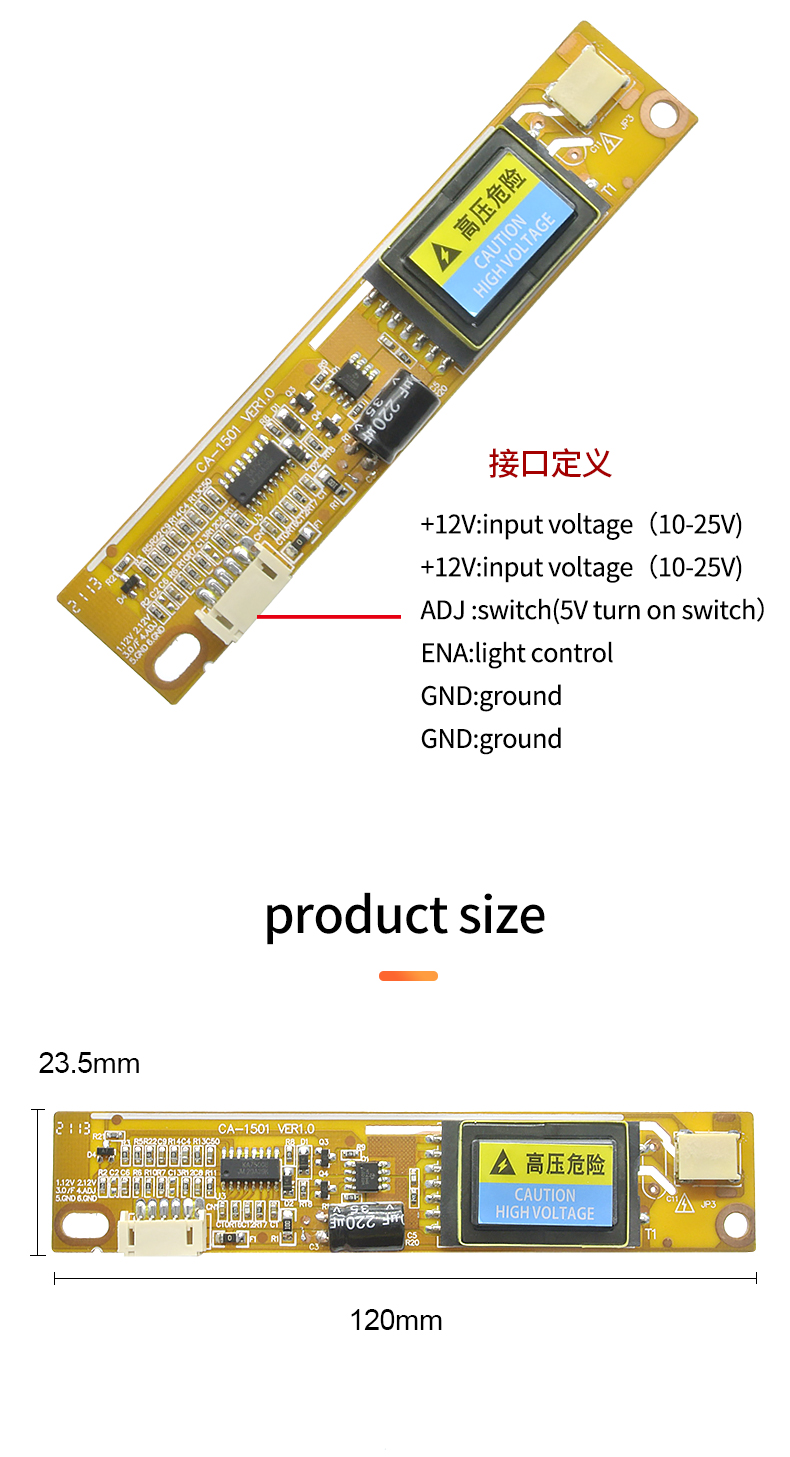 CA-1501 LED Backlight Driver Board 10 25V for 15-22 inch Monitors
