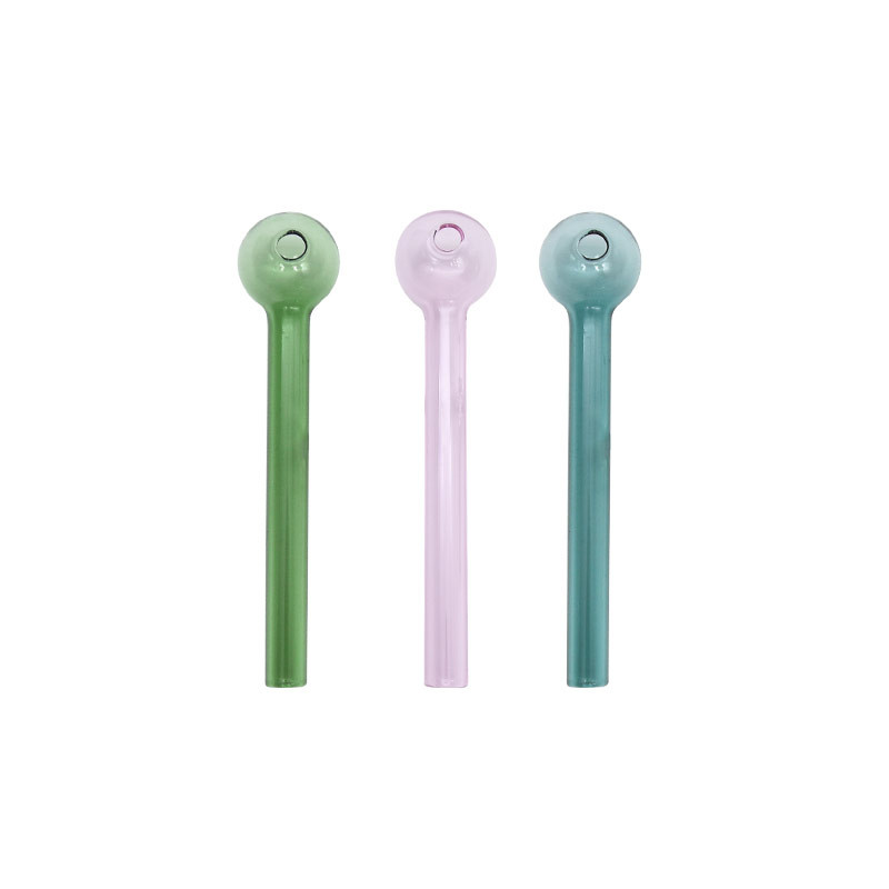 Round Head Clear Inhale Borosilicate Glass Smoke Tube
