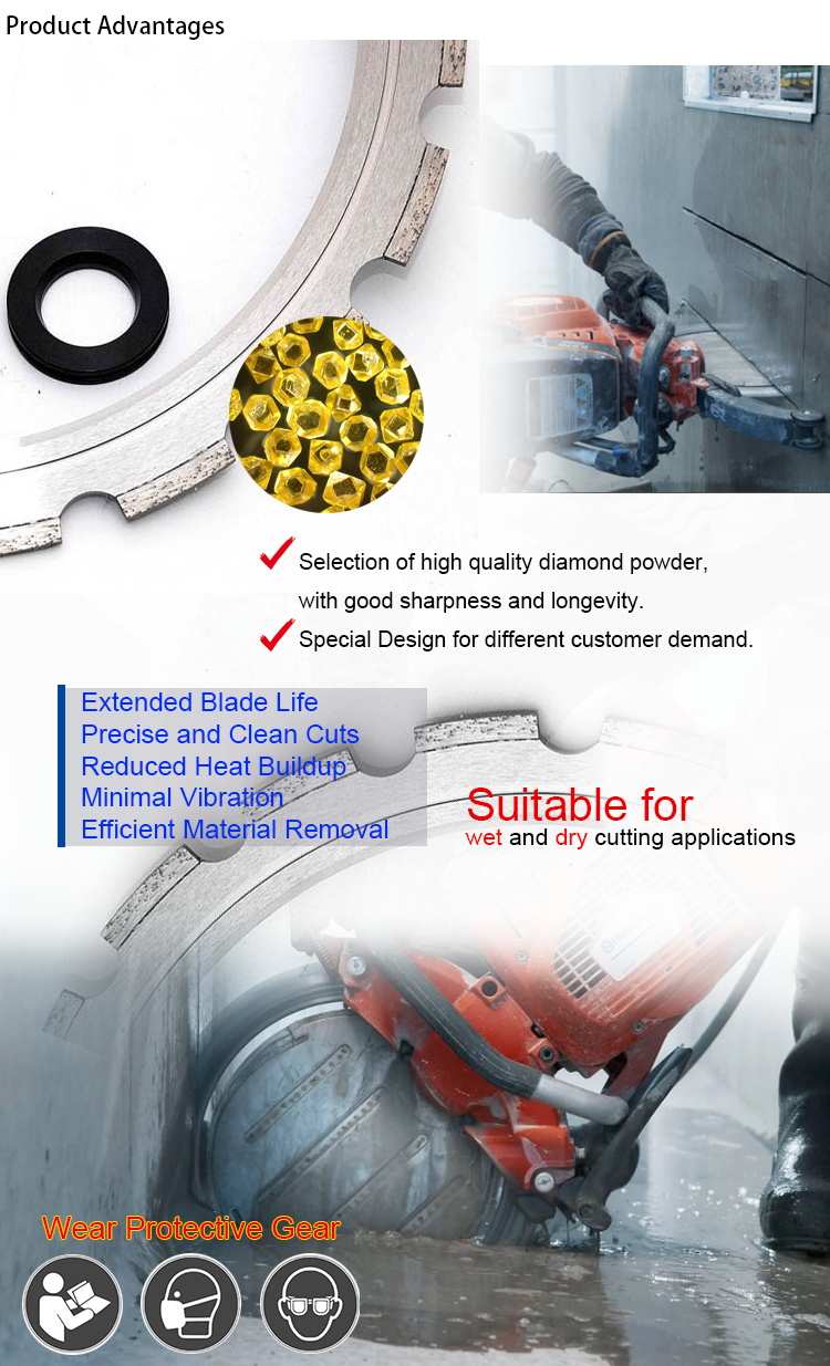 14 Inch Diamond Cutting Blades For Concrete , 350mm Ring Diamond Cut Saw Blades