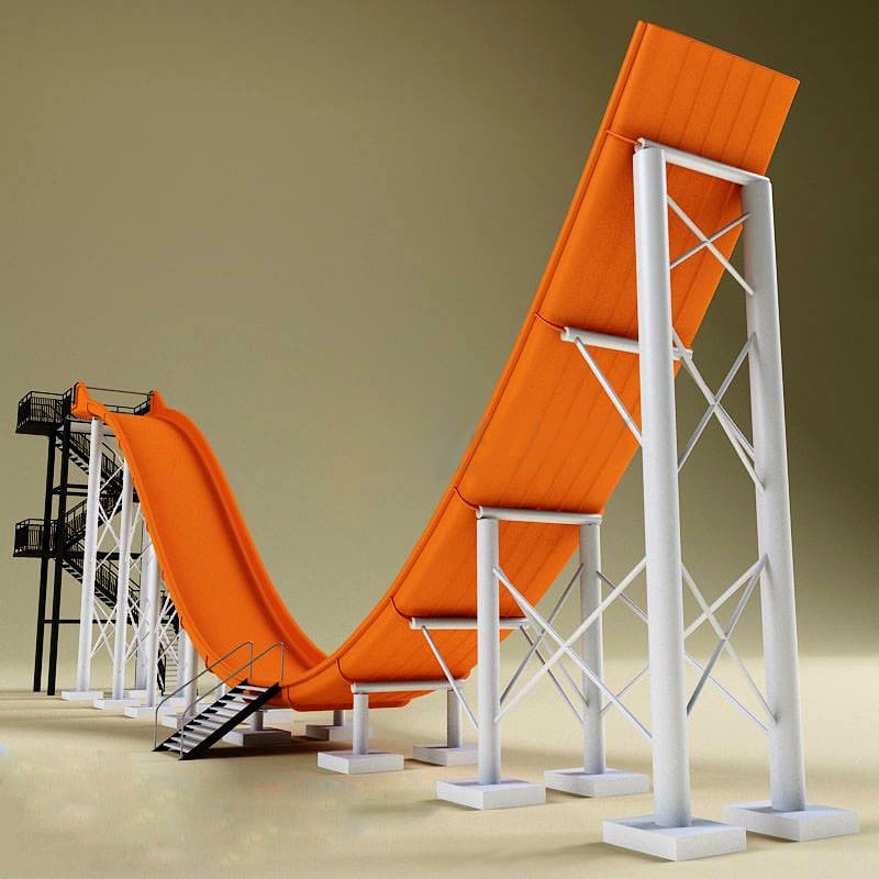 Fiberglass Water Park Slide Single Rider Space Bowl Water Slide 12m Height