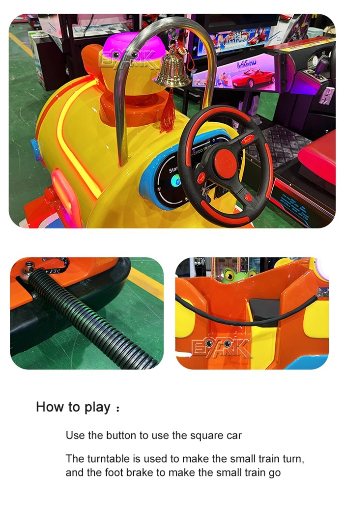 High-Power Train Head Tow 3 New Double-Row Carriages Amusement Park Trackless Train