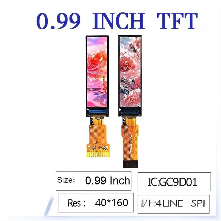  0.99inch IPS long strip LCD screen | 40×160 resolution GC9D01 driver, high definition and wide viewing angle, special for industrial equipment status Manufactures