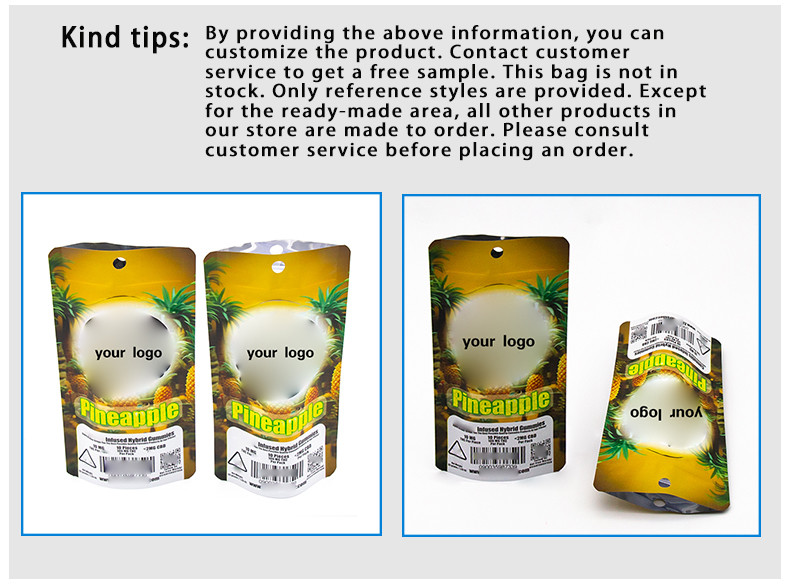 Child Resistant Safety Protective Zipper Packaging Bag Pet Standing Weed Bag