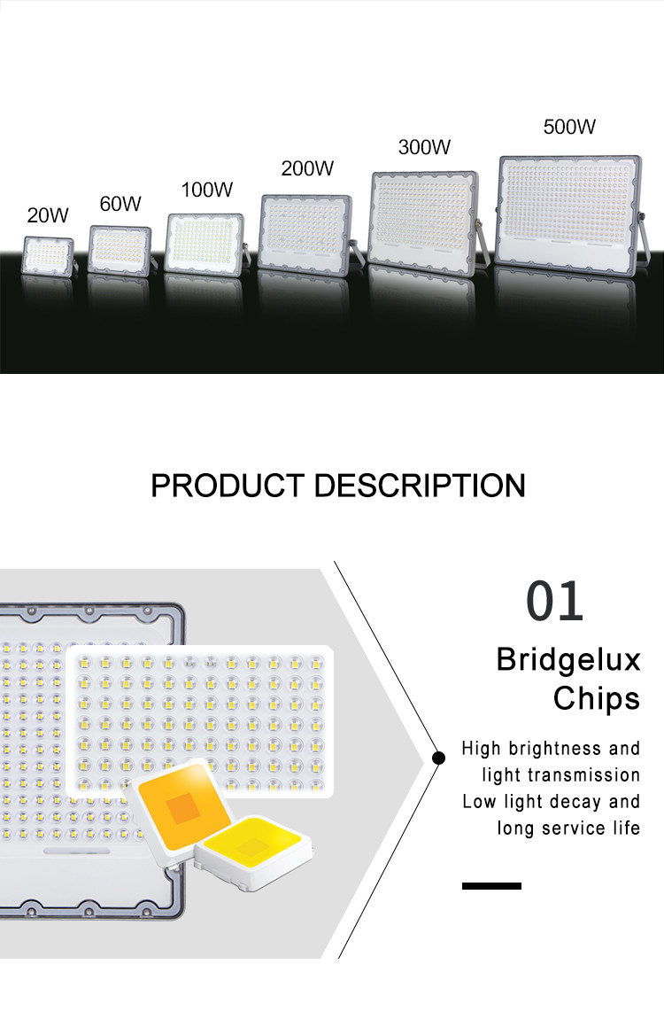 Cast Aluminum LiFePO4 Remote Control Battery Outdoor Waterproof 100w Solar LED Flood Light