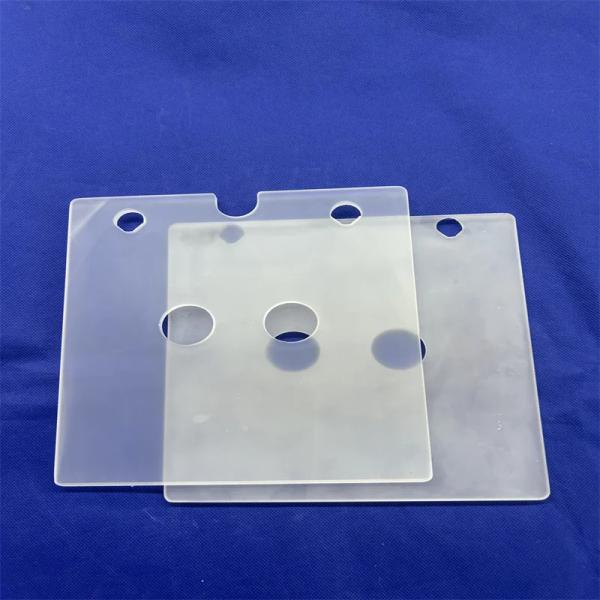 Professional Custom High Temperature Resistance Frosted Perforated Quartz Glass