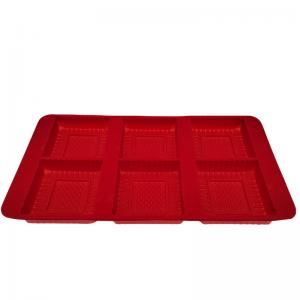  Red Velvet Plastic Blister Tray Six Compartments Blister Pack Tray For Snacks Manufactures