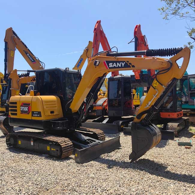 Used SANY SY55C Little Crawler Excavator 0.1m3 Bucket Capacity