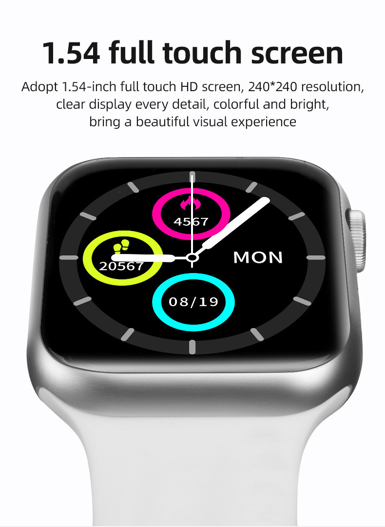 T500 Plus Men Women 1.54inch Touch Screen Call Smartwatch For Android IOS Phone T500+ Pro V T500+ plus HW16 X6 K6 Smart